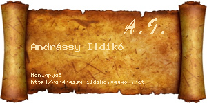 Andrássy Ildikó névjegykártya